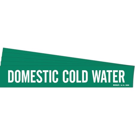Brady DOMESTIC COLD WATER Pipe Marker Style 1HV Polyester WT on GN 1 per Card, 5 PK 106099-PK